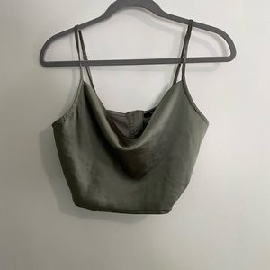 FOREVER 21 Satin Cropped Tank Top
